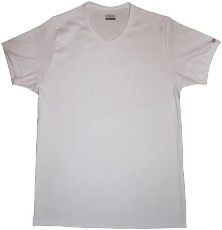 Men's Body Stretch Slim Fit Compression T-Shirt V-neck 100% Cotton White Size: XL