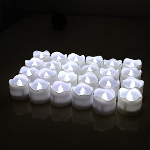 Topstone Electric Flickering Candles,Flameless Led Tealight with Remote Control ,Battery Operated Led Votive Candles with Timer, Cold White, for Wedding,Parties ,Christmas ,Pack of 12