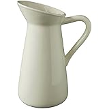 Hosley Cream Ceramic Pitcher Vase is 10 Inches High and is Perfect for Flowers or Decorative Use and is Ideal for Dried Floral Arrangements Gifts for Home Weddings Spa and Aromatherapy Settings O3