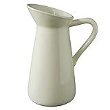 Hosley Cream Ceramic Pitcher Vase is 10 Inches High and is Perfect for Flowers or Decorative Use and is Ideal for Dried Floral Arrangements Gifts for Home Weddings Spa and Aromatherapy Settings O3