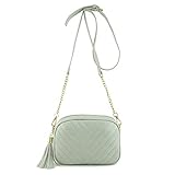 Simple Shoulder Crossbody Bag with Metal Chain Strap and, Lt Grey, Size One Size
