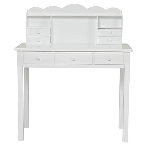 ADORNEVE Writing Desk with 7 Drawers, Home Office Desk with Hutch