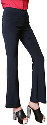 VOA Women's Blue Silk Pencil Flare Pant