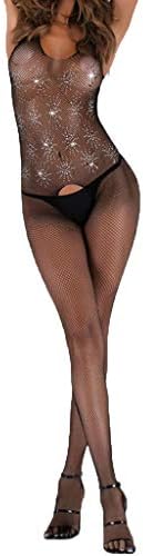 UIFIDI Women Sexy Lingerie Sling Socks Open-End Jumpsuit Sequins Hot Pants Underwear