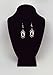 Black Cat Cameo In Silver Finish Frame Dangle Earrings with Black Bead