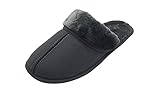 LUXEHOME Men's Slip On Indoor/Outdoor Fluff Footwear/Slipper (10-11 US, Light Gray)