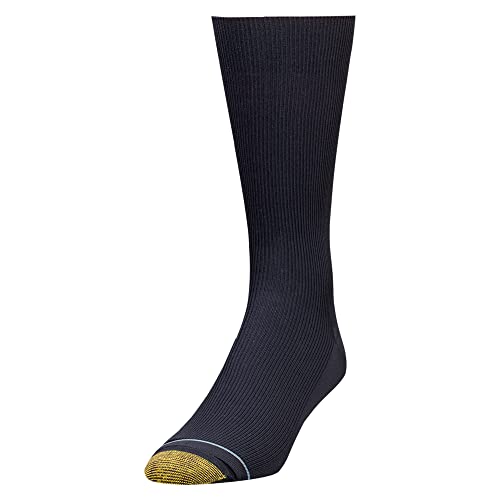 Gold Toe Men's Metropolitan Dress Socks, 3 Pairs, Navy, Shoe Size 612