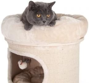 Arbre A Chat Robuste Corps Trois Niches Avec Amovible Et Lavable En Machine Coussins Individuels Et Un Lit Confortable Snuggle Coque Arriere Rigide Avec Une Base En Bois Massif Par E Commerce