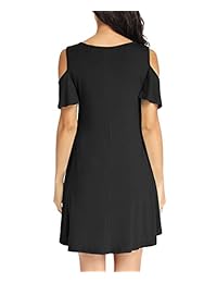 LATWIIV Vestido suelto para mujer, con hombros descubiertos, estilo casual