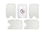 ID Badge Holders 2-Sided Open Faced Rigid ID Card Holder Pack of 5