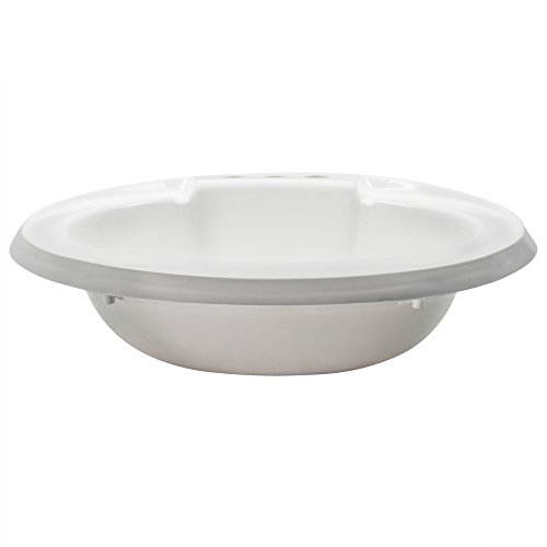 RecPro Oval RV Bathroom Sink | White | Single Bowl Lavatory Sink | Camper Sink | 20x17 | Plastic - Thumbnail 2