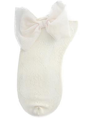 Jessica Simpson Mesh Bow Anklet Sock Eggnog One Size