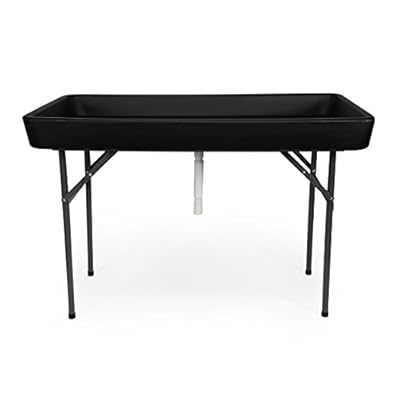 6 Foot Cooler Ice Table Party Ice Folding Table with Matching Skirt - Black