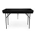 4 Foot Cooler Ice Table Party Ice Folding Table with Matching Skirt - Black
