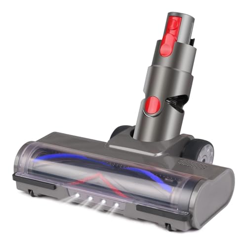 LBOYLOVE® Hardwood Floor Attachment for Dyson V7 V8 V10 V11 V15 Vacuum Cleaner, Bristle Roller Brush Cleaner Head with LED Light for Dyson V7 V8 V10 V11 V15, Quick-Release Motorhead Cleaner Head