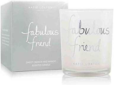 Katie Loxton Fabulous Friend Silver Tone 5.6 Ounce Soy Wax Jar Candle in Gift Box - Sweet Orange & Mango