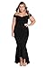 Astylish Womens Evening Dress Off Shoulder Flouncing Mermaid Formal Prom Gowns Medium Black