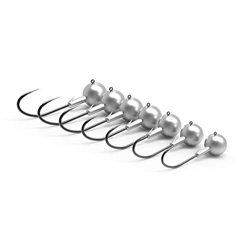 Liangzishop Fischhaken 50pcs / Packung Runde Jig Haken Angelhaken Mehrzweckbleikopfhaken for Salzwasser Süßwasser Angeln… – Bild 7