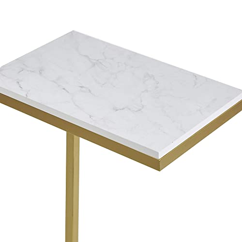 Silverwood Side Table, Gold and faux marble Pricepulse