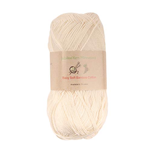 Baby Soft Bamboo Cotton Yarn - JubileeYarn - Moon Beam - 4 Skeins