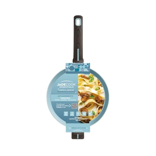 JadeCook Sartén Antiadherente de 30 cm Jade Essentials con Recubrimiento Cerámico de 2 Capas, Mango Tipo Madera Soft Touch, Color Jade