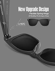 LUENX Square Retro Men Polarized Sunglasses 80s