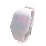 Magic Hidden Touch Screen Red LED Digital Watch Men Women Sport Cuff Wrist Watch White
