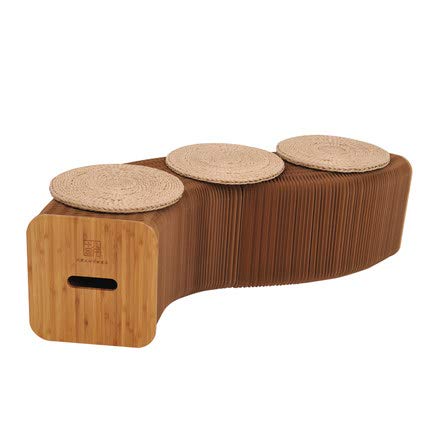 AlienTech Home Furniture Softeating Modern Design Accordin Folding Paper Stool Sofa Chair Kraft Paper Relaxing Foot Stool-Fashion Paper Design, Ideal for School, Kitchen,Living & Dining Room