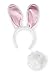 Jacobson Hat Company Women's Bunny Ears Headband with Tail, White, Adult