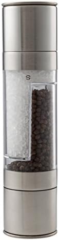 Salt & Pepper Grinder Set, 2 in 1 Durable Stainless Steel Adjustable Ceramic Grinding Mill (by Kitchen Winners)