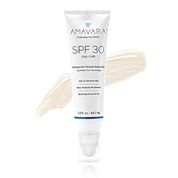 Amavara Skincare Broad Spectrum Spf 30 Transparent Mineral Sunscreen Lotion Reef Safe Vegan Hypoallergenic Non Comedogenic Non Nano Zinc Oxide Water Resistant Suncare 3 0 Fl Oz Amazon In Beauty