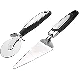 Pizza Wheel Cutter,DUUDO Pizza Shovel Tools,Premium Professional Sharp Pizza Slicer With Thumb Protection Stainless Steel (2 pack)