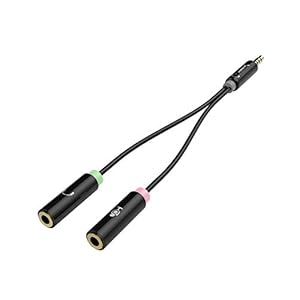 Sabrent 3,5 mm Headset Splitter Adapter Kabel Voor Headsets Met Aparte Hoofdtelefoon/Microfoonstekkers (CB-AUHM)