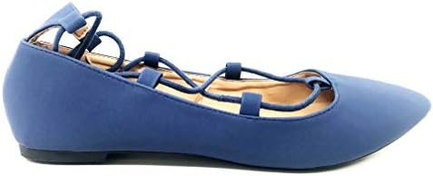 Charles Albert Ghille Lace up Pointy Toe Leg Tie Ballet Flat for Women-Comfortable- Ballet