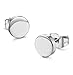 ORAZIO 10 Pairs Stainless Steel Mens Womens Stud Earrings Pierced Tunnel 2 Mixed Colors, 3-7MM