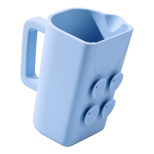 JOY ANAN Baby Bath Rinse Cup with Suctions, 100% Food Grade Silicone, Rinser to Wash Hair and Body with Easy Grip Handle