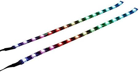 Ubanner Full Kit RGB LED Strip Computer Lighting via Magnet for Desktop Computer Case Mid Tower Full Tower (5050 SMD 2pcs 30cm, Rainbow Fan kit Extension, A Series)