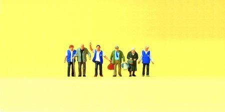 Preiser 1/160 Ème - PR79216 - Model Railway - Elderly People and their Accompanying People