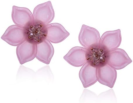 Sonal Fashion Jewellery Silicone Crystal Stone Flower Shaped Earrings For Women & Girls (SOER031)