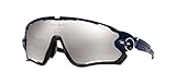 Oakley Mens Jawbreaker Sunglasses (OO9290) Blue/Silver Plastic - Polarized - 31mm