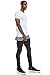 JC DISTRO Mens Hipster Hip Hop Elong Longline Striped Accent with Side Slit White T-Shirt 2XL