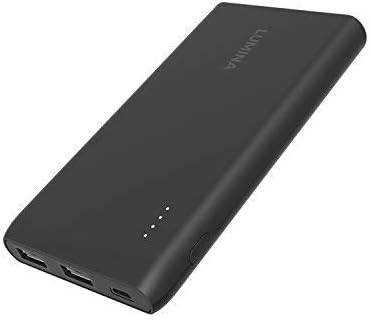 Lumina 10000 mAh Ultra Compact Portable Charger 2-Port External Battery Power Bank with High-Speed Charging Technology