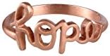 18K Rose Gold Plated Solid Sterling Silver Cursive Style Font "Hope" Ring by Gem Jewellery Hub