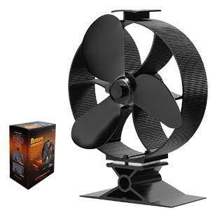 GALAFIRE [ 2 Years ] Large Airflow Wood Stove Fan Heat Powered Log Burner Eco Fan with Fireplace Accessories Magnetic Stove Thermometer