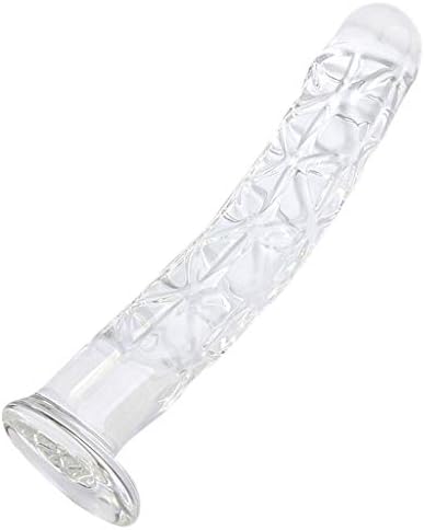 Fetil Realistic Glass M-ásságer Tool, Big Size Vibe Pl-easure Toys for Women, Waterproof,Transparent (L)