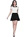 Allegra K Women's Contrast Peter Pan Collar See Through Lace Top White S