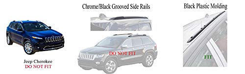 BRIGHTLINES Roof Rack Crossbars Compatible with 2011-2019 Jeep Grand Cherokee Altitude/SRT with Roof Black Moldings - Thumbnail 2