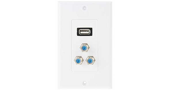 Panel de Placa de Pared Enchufe Hembra USB 2.0 + 3 F Enchufes ...
