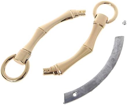 Simdoc DIY Half-Round Metal Bamboo Bag Handle Women Bag Replacement Strap Metal Purse Shoulder Bags Handle Accessories