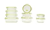 Keeperz 18-Piece BPA-Free Glass Food Storage Set with Airtight Lids